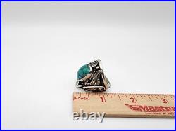 Vintage Native American Style Turquoise Sterling Silver Sz. 13.25 Ring 15.9 Gram Vintage Native American Style Turquoise Sterling Silver Sz. 13.25 Ring 15.9 Gram