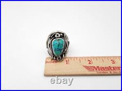 Vintage Native American Style Turquoise Sterling Silver Sz. 13.25 Ring 15.9 Gram