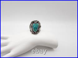 Vintage Native American Style Turquoise Sterling Silver Sz. 13.25 Ring 15.9 Gram Vintage Native American Style Turquoise Sterling Silver Sz. 13.25 Ring 15.9 Gram