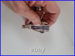 Vintage Native American Thunderbird 925 Stamped Cuff Turquoise Bracelet 6.5