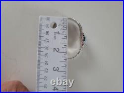 Vintage Native American Thunderbird 925 Stamped Cuff Turquoise Bracelet 6.5