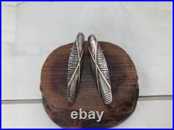 Vintage Native American Tribal Warrior Shield Concave Long Stud Earrings Ethnic