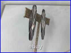 Vintage Native American Tribal Warrior Shield Concave Long Stud Earrings Ethnic