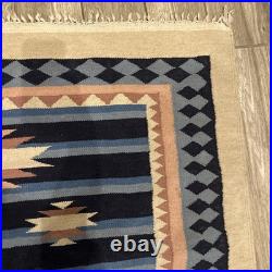 Vintage Native American Tribal Wool RUG Fringed 4ft X 6ft Vintage Native American Tribal Wool RUG Fringed 4ft X 6ft
