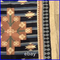 Vintage Native American Tribal Wool RUG Fringed 4ft X 6ft Vintage Native American Tribal Wool RUG Fringed 4ft X 6ft