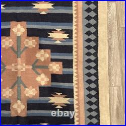 Vintage Native American Tribal Wool RUG Fringed 4ft X 6ft Vintage Native American Tribal Wool RUG Fringed 4ft X 6ft