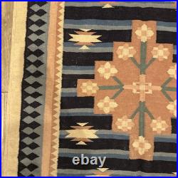 Vintage Native American Tribal Wool RUG Fringed 4ft X 6ft Vintage Native American Tribal Wool RUG Fringed 4ft X 6ft