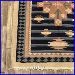 Vintage Native American Tribal Wool RUG Fringed 4ft X 6ft