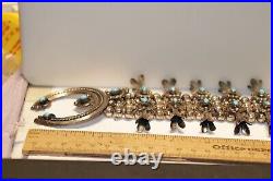 Vintage Native American Turquoise 25 Squash Blossom 167.48 Grams Signed M. Davis