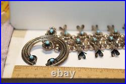 Vintage Native American Turquoise 25 Squash Blossom 167.48 Grams Signed M. Davis