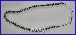 Vintage Native American Turquoise Bead Silver Necklace