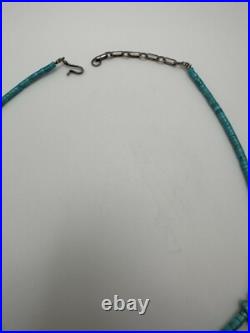 Vintage Native American Turquoise Bib Necklace 15-17