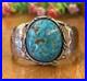 Vintage Native American Turquoise Bracelet Sterling Silver Navajo Signed H. T