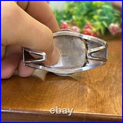 Vintage Native American Turquoise Bracelet Sterling Silver Navajo Signed H. T