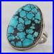 Vintage Native American Turquoise Cabochon Ring Sterling Silver Size 12