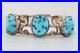 Vintage Native American Turquoise Cuff Bracelet Gold Filled 6.25 Statement
