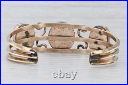 Vintage Native American Turquoise Cuff Bracelet Gold Filled 6.25 Statement