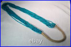 Vintage Native American Turquoise Heishi 15 Strand Handmade Rope Necklace K1261
