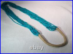 Vintage Native American Turquoise Heishi 15 Strand Handmade Rope Necklace K1261