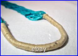 Vintage Native American Turquoise Heishi 15 Strand Handmade Rope Necklace K1261