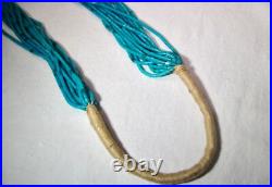 Vintage Native American Turquoise Heishi 15 Strand Handmade Rope Necklace K1261