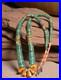 Vintage Native American Turquoise Heishi Necklace Spiny Oyster Coral Sterling