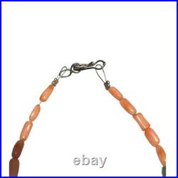 Vintage Native American Turquoise Heishi Necklace Spiny Oyster Coral Sterling