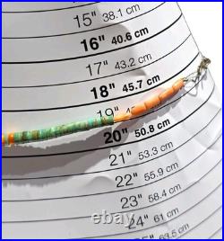 Vintage Native American Turquoise Heishi Necklace Spiny Oyster Coral Sterling