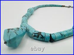 Vintage Native American Turquoise Heishi Pendant Necklace