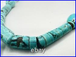 Vintage Native American Turquoise Heishi Pendant Necklace