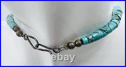 Vintage Native American Turquoise Heishi Pendant Necklace