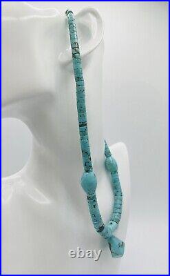 Vintage Native American Turquoise Heishi Pendant Necklace