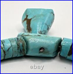Vintage Native American Turquoise Heishi Pendant Necklace