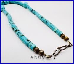 Vintage Native American Turquoise Heishi Pendant Necklace