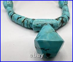 Vintage Native American Turquoise Heishi Pendant Necklace