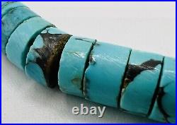 Vintage Native American Turquoise Heishi Pendant Necklace