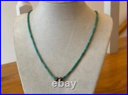 Vintage Native American Turquoise Heishi and Silver Beads 19 Necklace