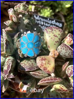 Vintage Native American Turquoise Inlaid Sterling Ring