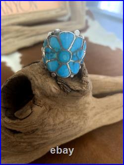 Vintage Native American Turquoise Inlaid Sterling Ring