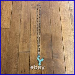 Vintage Native American Turquoise Necklace Sterling Silver Navajo OLD PAWN