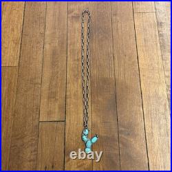 Vintage Native American Turquoise Necklace Sterling Silver Navajo OLD PAWN