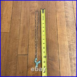 Vintage Native American Turquoise Necklace Sterling Silver Navajo OLD PAWN