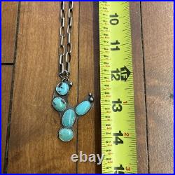 Vintage Native American Turquoise Necklace Sterling Silver Navajo OLD PAWN