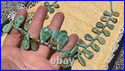 Vintage Native American Turquoise Signed Santo Domingo Kewa Sterling Necklace