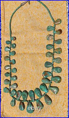 Vintage Native American Turquoise Signed Santo Domingo Kewa Sterling Necklace