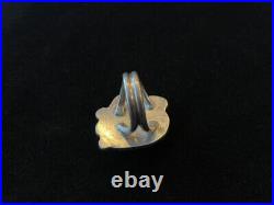 Vintage Native American Turquoise & Silver Ring One-of-a-Kind 16 grams