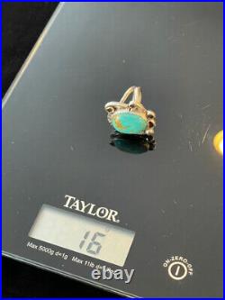 Vintage Native American Turquoise & Silver Ring One-of-a-Kind 16 grams