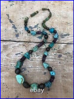 Vintage Native American Turquoise Silver Sugilite Necklace