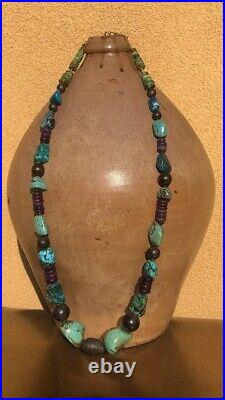 Vintage Native American Turquoise Silver Sugilite Necklace