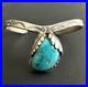 Vintage Native American Turquoise Sterling Silver Cuff Bracelet 6-1/4 #313
